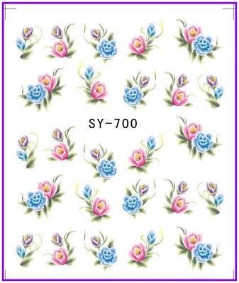 6 упак./лот блестящая водяная Наклейка для ногтей COREOPSIS KAPOK FLOWERSweet Heart Love Valentine SY699-704