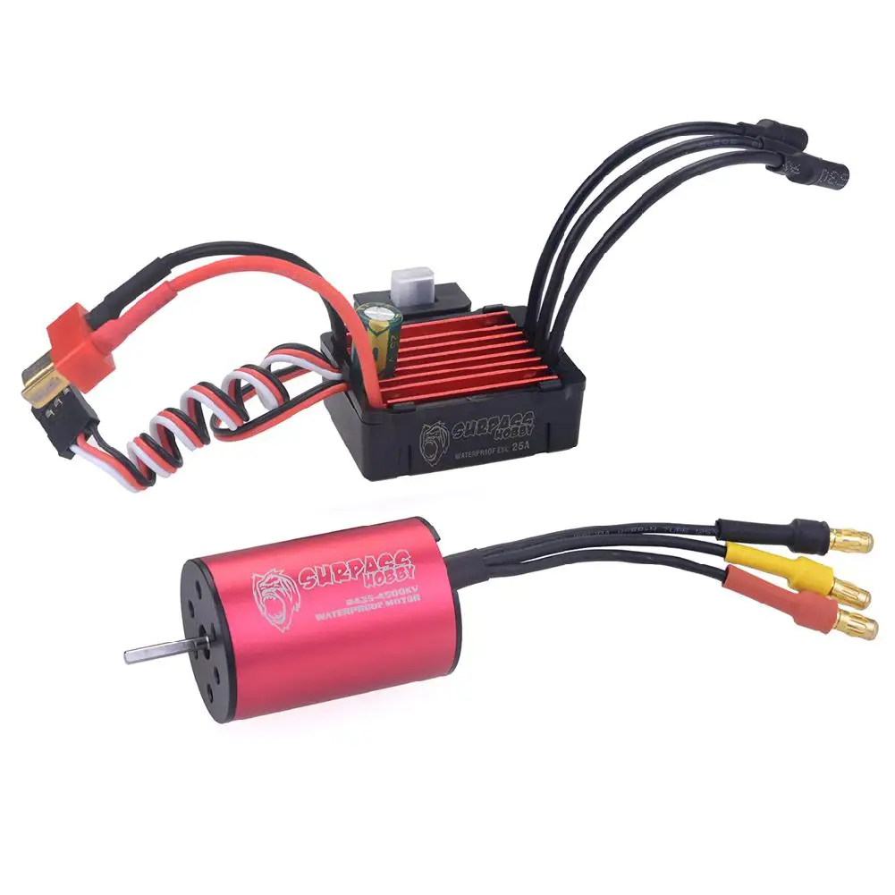RCtown Surpass Hobby 2435 4500kv бесщеточный мотор + 25A контроллер скорости ESC водонепроницаемый