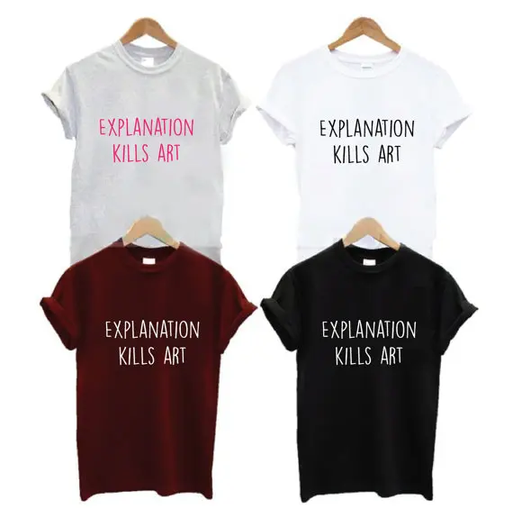 Футболка женская с принтом из художественных надписей объяснения убивает|women t