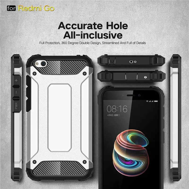 Чехол beworld для Xiaomi Redmi GO ударопрочный двухслойный TPU PC полная защита броня Жесткий