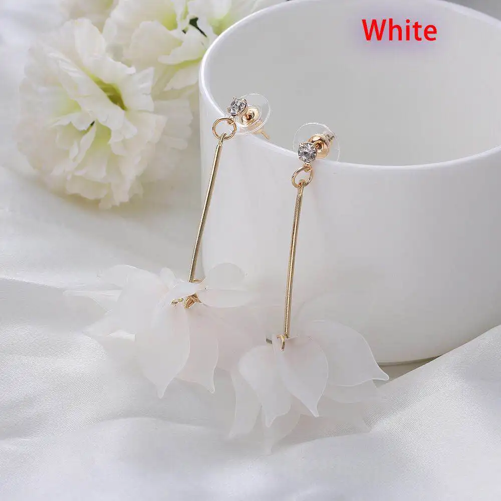 1 пара Новые женские красочные элегантные хрустальные цветы Красочные Висячие