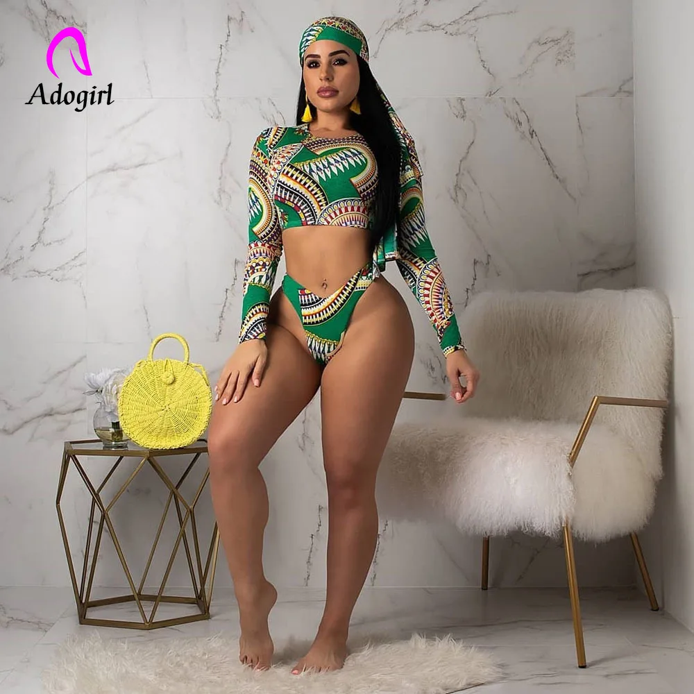 Женский купальный костюм с завышенной талией винтажный комплект бикини из 3