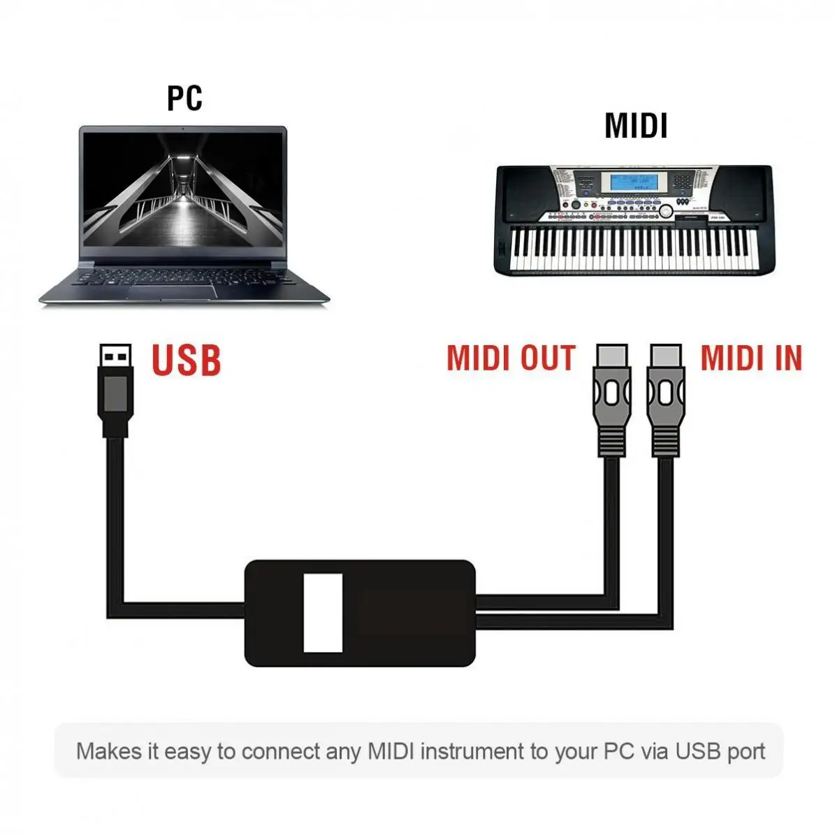 2 метра USB в MIDI кабель электрический пианино барабан гитара музыкальный интерфейс