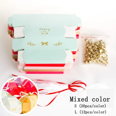 mixed color Многоцветная коробка конфет на свадьбу и сумки милые подарочные коробки для конфет для свадьбы или «нулевого дня рождения» Украшения для дня рождения - Цвет: mixed color