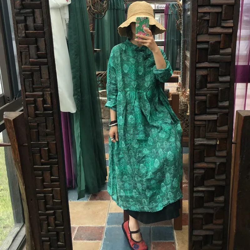 Новинка 2020 года. Летнее Длинное винтажное платье с принтом и высокой талией.