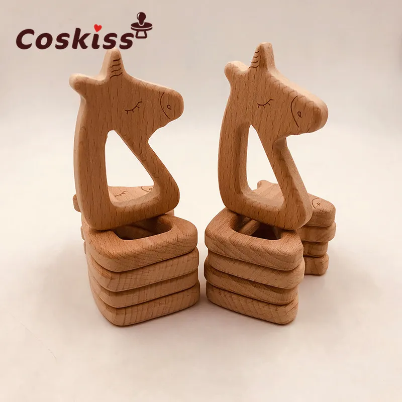 Дерево Прорезыватель кольцо DIY органические необработанные экологически чистые