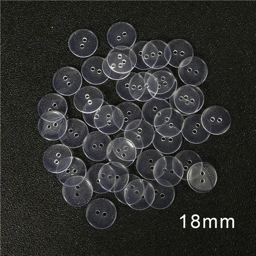 18mm 50pcs 30/50/100 шт 9-25 мм Пластик Смола прозрачный швейные пуговицы Скрапбукинг круглый два отверстия Кнопка Костюмы ремесла домашнего декора аксессуары - Цвет: 18mm 50pcs