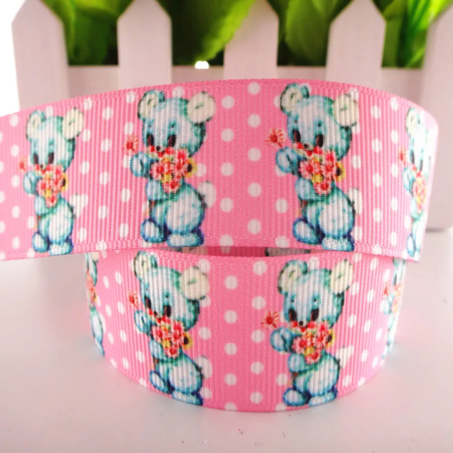 " 25 мм 10 ярдов милые животные напечатаны корсажная лента DIY волосы банты ручной работы материалы MD1901311
