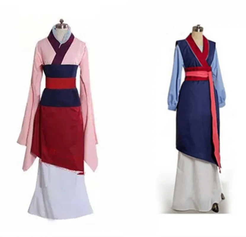 Hua Mulan Dress Blue /red Dress Princess Dress Movie girl/women kids adult Cosplay Costume Custom Made Halloween stage costumes