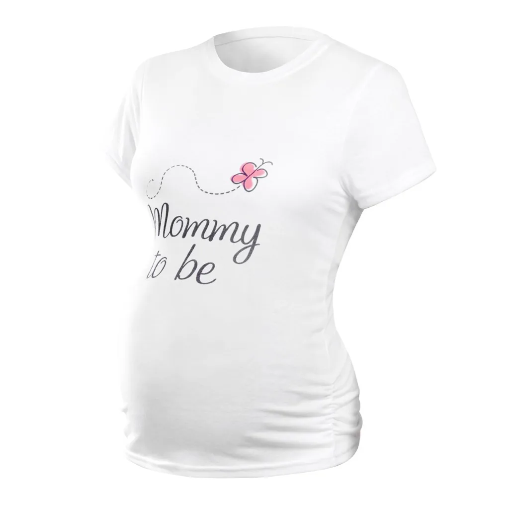 Vetement femme, женские топы для беременных, одежда с коротким рукавом, топы с буквенным принтом, футболка, Одежда для беременных, ropa de mujer