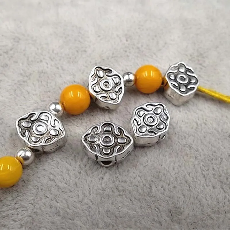 20pcs/lot Cloud Shape Tibetan Silver Spacer Beads 9x12x5mm Alloy Buddha Beading Decoration Charms Handmade Jewelry Making | Украшения и