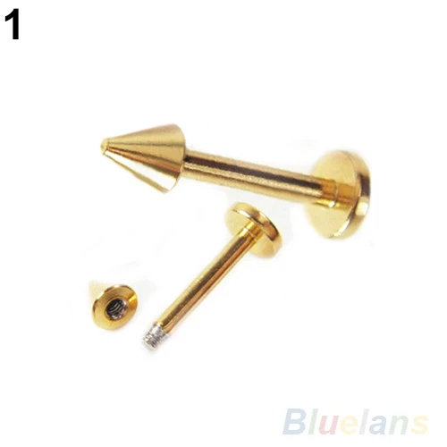 10Pcs Men Women Black Stainless Steel Stud Earrings Lip Spike Piercing Chip Bars Ear For Fashion 01IH 4OAS BE57 | Украшения и