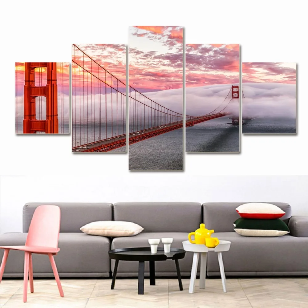 

5pcs/set full spuare&round 5D Iron bridge 5d diamond painting crystal diamond embroidery diy crystal painting cross stitchsets