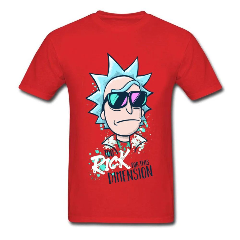 Swag мужские футболки Too Rick For This Di мужские футболки, хип хоп, Рик и Морти, футболки, наука гик, мультяшная футболка зеленого цвета - Цвет: Red