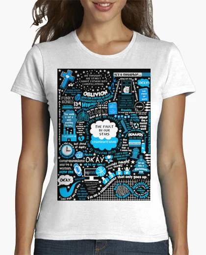 Brand clothing Promotion t-shirt женщин Коллаж Bajo la misma эстрелла девушка короткий О шеи Печати