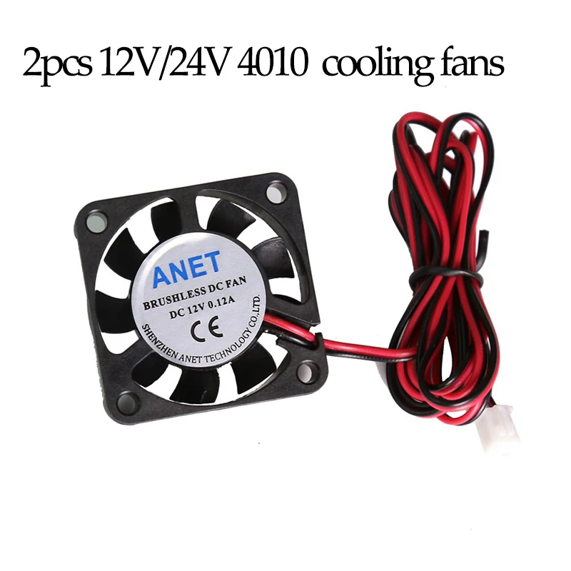 2 шт. вентиляторы anet A6 A8 DC12/24 В охлаждающий экструдер 5015 воздуходувка + 4010