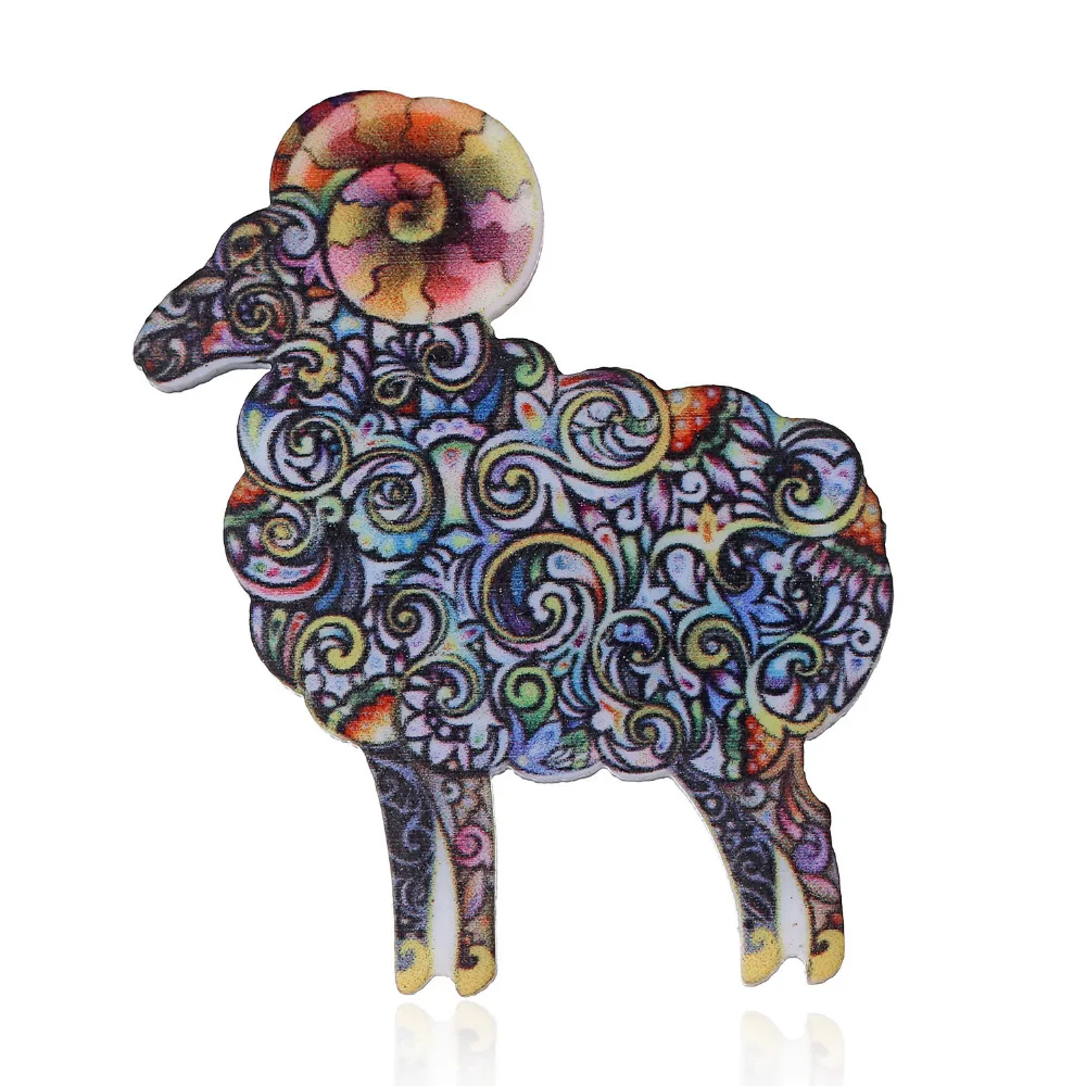 Новинка эмалированная булавка в виде животных овцы кота дракона лошади|acrylic brooch