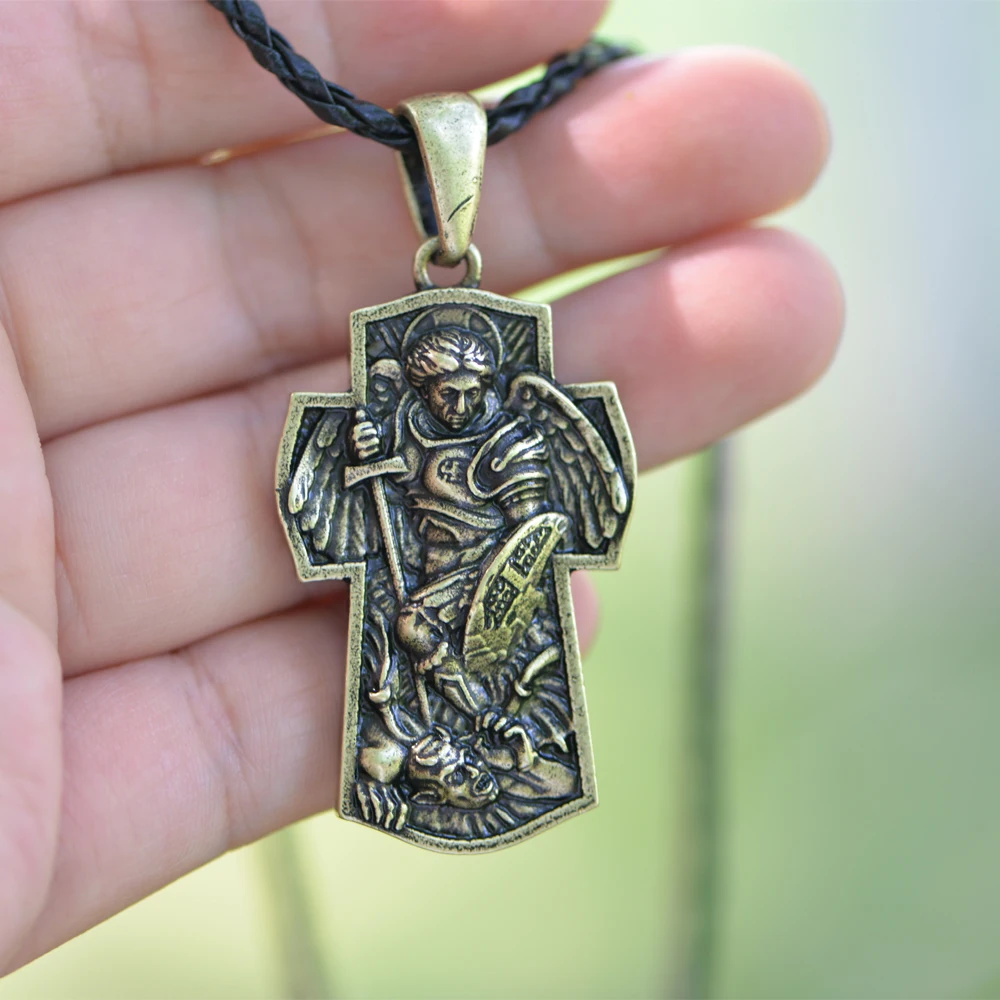 Langhong, 1 шт., Свято-Майкл, Archangel, защита меня, святое Молитвенное ожерелье, религиозное ожерелье, ювелирные изделия-талисманы