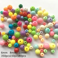 meideheng acrylic plastic colorful round beads needlework accessories flexible combination diy handmade craft jewelry supplies