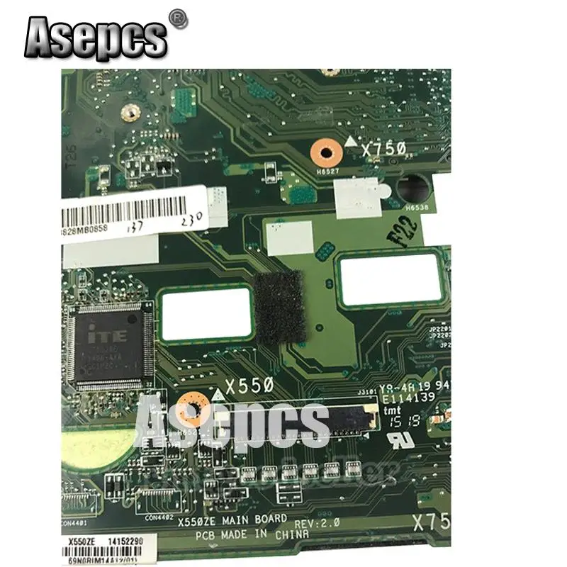 Asepcs X550ZA материнская плата для ноутбука For Asus X550ZE X550Z X550 K550Z X555Z VM590Z тест