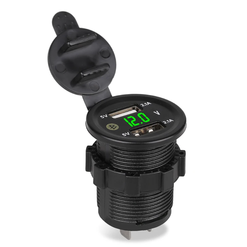 Автомобильное зарядное устройство с двумя USB-портами и ЖК-дисплеем 4 2 А |