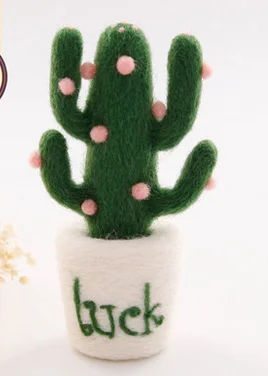 Plants 9 Суккулентные растения, Мультяшные животные, набор из шерсти, набор для рукоделия, шерсть, войлок, игла для валяния, украшение, Рукоделие, сделай сам, ручная работа - Цвет: Plants 9