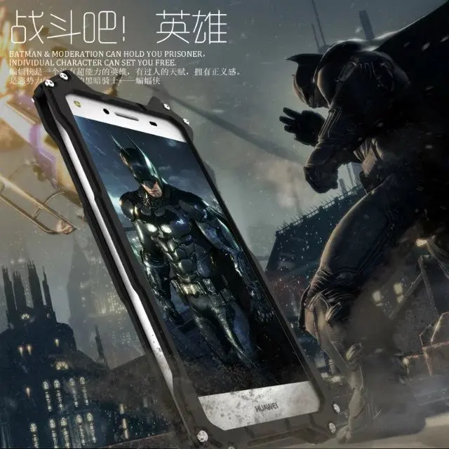 Классный металлический чехол для Huawei Honor 8 чехол с держателем чехол для Honor 8 5,2 'бампер сплав чехол Coque Capa R-JUST Бэтмен Броня чехол