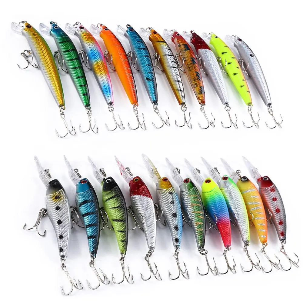 Outlife 20 шт 2 модели лучшие смешанные рыболовные приманки Minnow Crank снасти Pesca