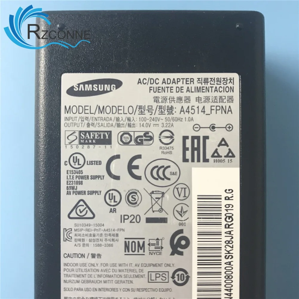 Адаптер переменного тока зарядное устройство для samsung A4514_FPNA 14 V 3.22A 45 W LT22E390