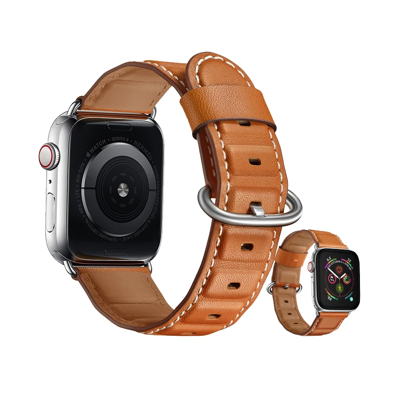 Ремешок из натуральной кожи для apple watch band 42 мм 38 44 40 браслет высокого качества iwatch