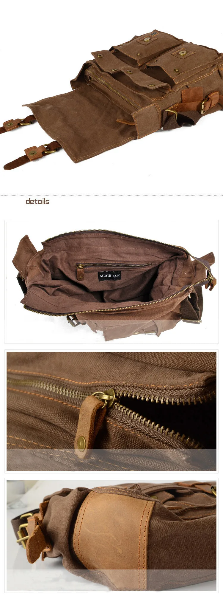 Для мужчин Винтаж Crossbody сумки большой Ёмкость Холст сумка для путешествий Мужской Ретро Курьерские сумки с воловьей кожи