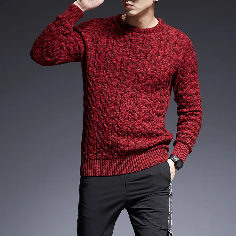 DIMI Jumpers Knitwear Thick Autumn Korean Style Casual Mens Clothes New Fashion Brand Sweaters Man Pullovers O-Neck Slim Fit