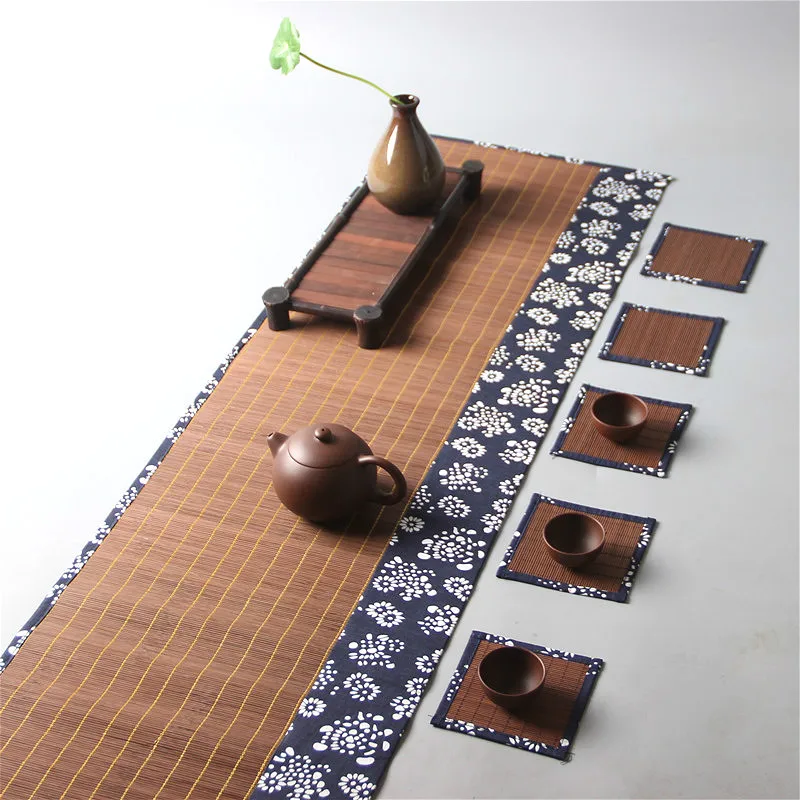 Ретро бамбуковые подстаканники ручной работы коврики для стола кунг-фу чайные
