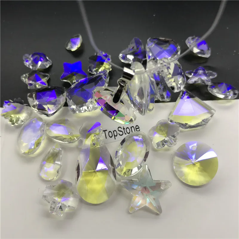 Стеклянные кристаллы TopStone с одним отверстием на верхней части прозрачные