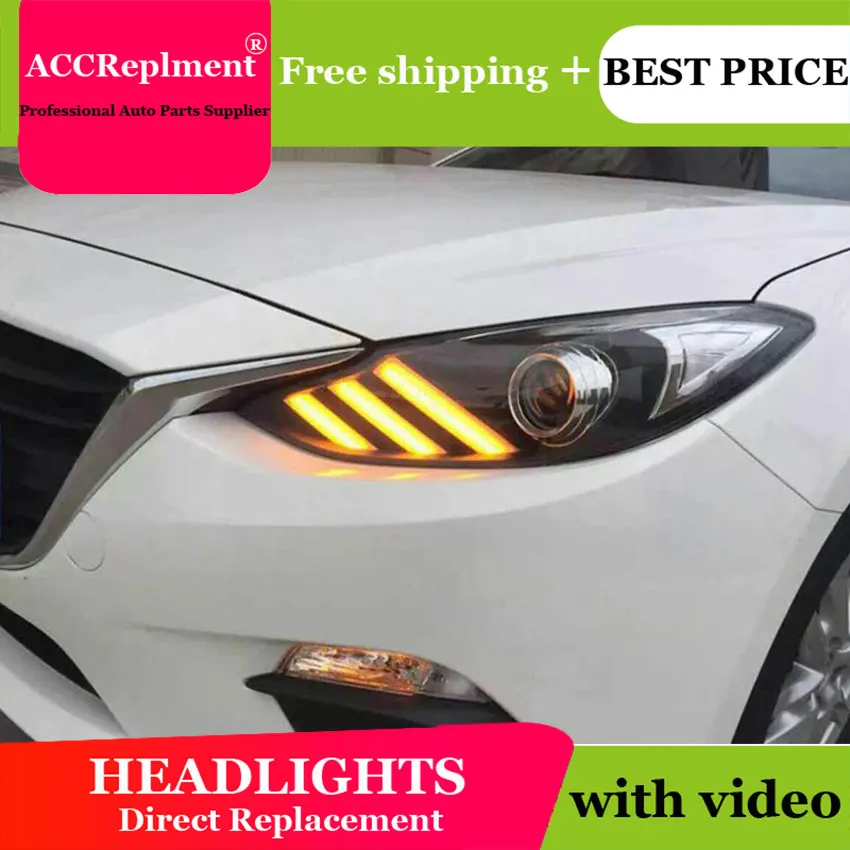 Автостайлинг для Mazda 3 фары 2014-2016 Mazda3 светодиодные Axela drl сигнал поворота H7 hid
