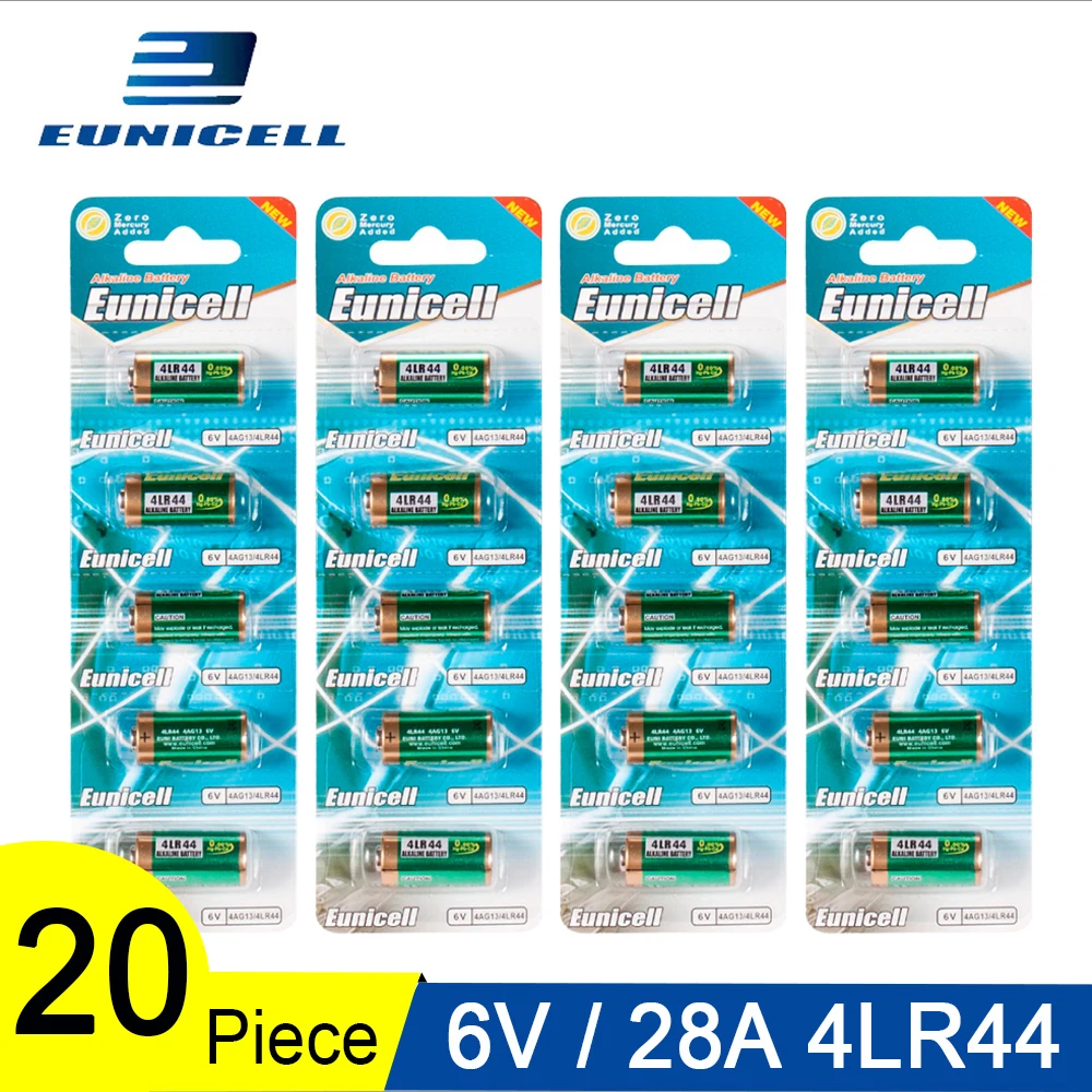 20 шт. 145 мАч Eunicell 6В 4LR44 батарея 4A76 A544V 4034PX PX28A L1325 4AG13 щелочные аккумуляторы