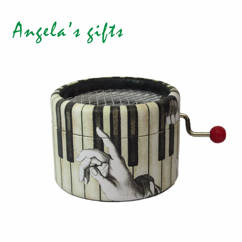 Пианино круглая бумага ручной кривошипно музыкальная шкатулка Yunsheng движение