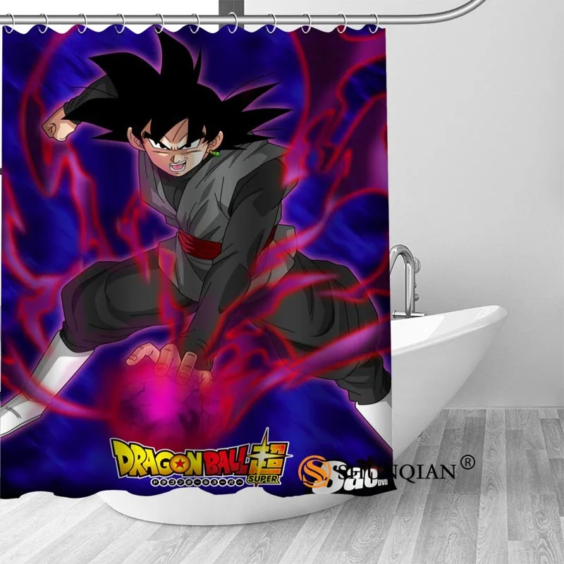 Custom Dragon Ball Hot Sale Polyester Fabric Printing Shower Curtain 12 Hooks For The Bathroom 3D Waterproof Bath Curtain - Цвет: Shower Curtain
