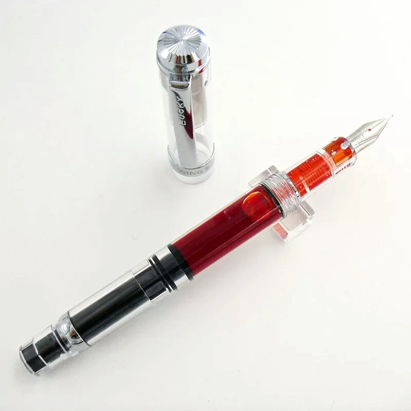 luxury 698 pistons type Resin Fountain Pen lead Office stationery 0.5 nib calligraphy ink Pens gift | Канцтовары для офиса и