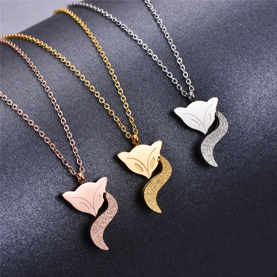 Martick ожерелье с подвеской в виде красивых животных скраб лиса звеньевая цепочка