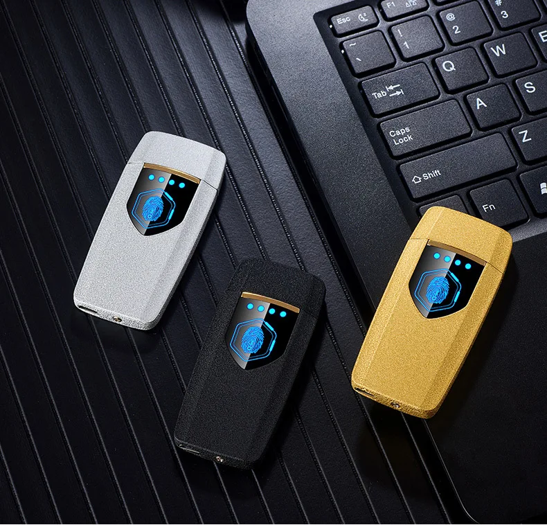 Ультратонкая перезаряжаемая usb-зажигалка, светодиодный сенсорный экран, электрическая зажигалка для сигарет, электронные аксессуары для курения, гаджеты для мужчин