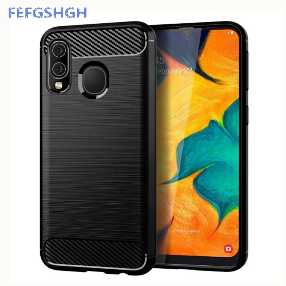 Чехол из углеродного волокна для Samsung Galaxy A40 резиновые силиконовые чехлы