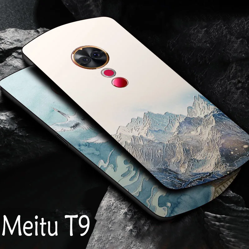 Рельефный Винтажный чехол в японском стиле для MeiTu T9 Snow Mountain|Бамперы| |