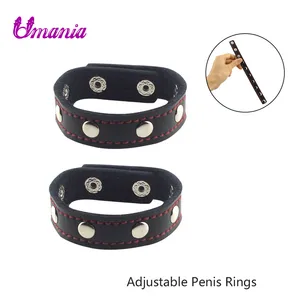 2 шт. кожаное кольцо с ремешком для пениса, Кольца для пениса, кольцо для пениса, Стимулятор точки G, секс-игрушки для мужчин, игры для взрослых