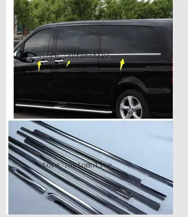 Автомобильные оконные принадлежности Накладка для Mercedes-Benz Vito Стайлинг(5370 см ABS хром)(5140 см нержавеющая сталь
