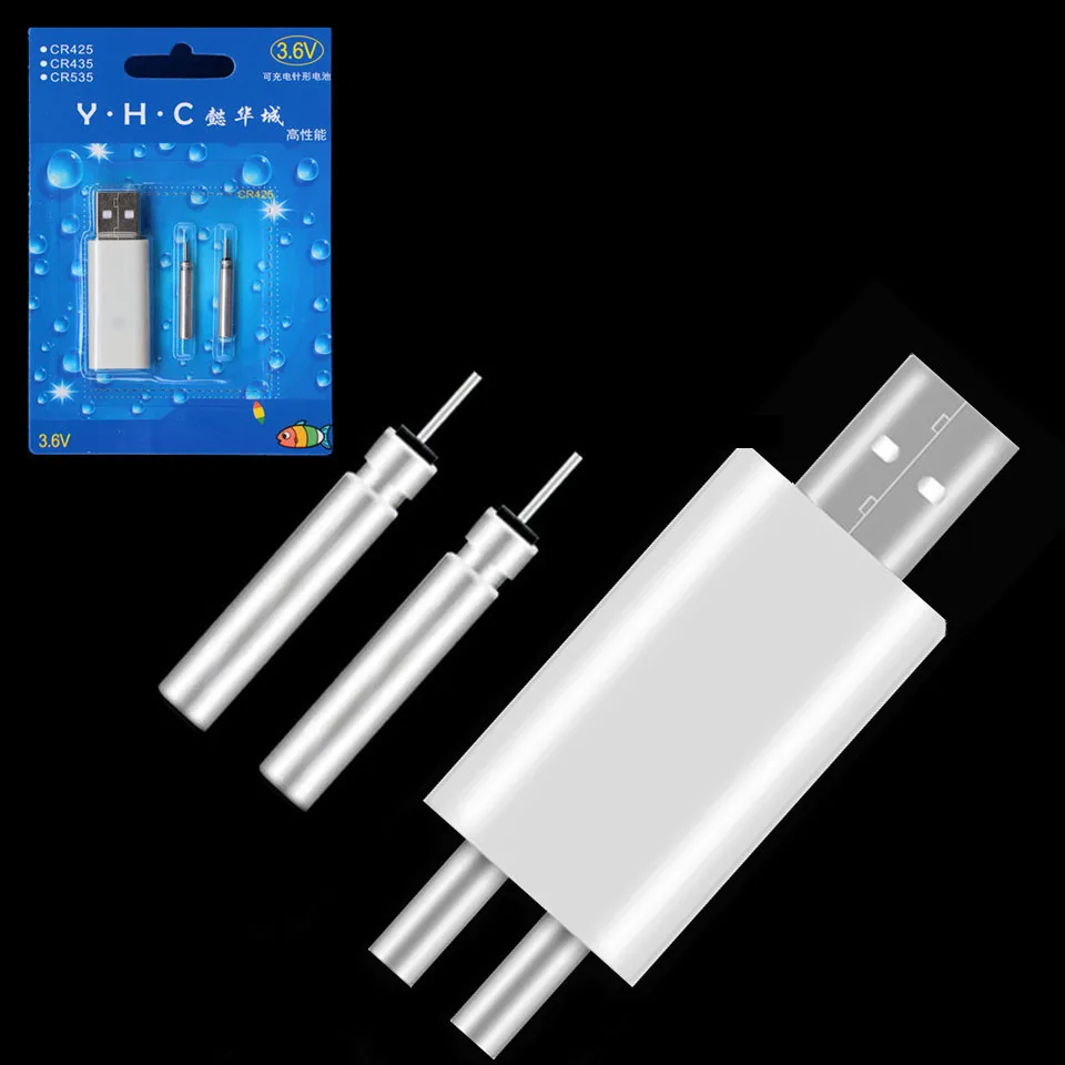Ходячая рыба поплавок аккумуляторная батарея CR425 USB зарядное устройство для электронных поплавки батареи Аксессуары для ночной рыбалки - Цвет: 2 Hole