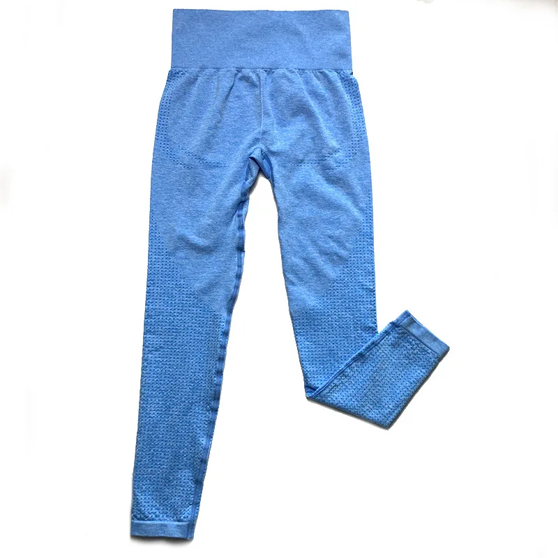 blue Женские Бесшовные Леггинсы, штаны для йоги с высокой талией и эффектом пуш-ап, спортивные Леггинсы для фитнеса, тренажерного зала, спортивные колготки - Цвет: blue