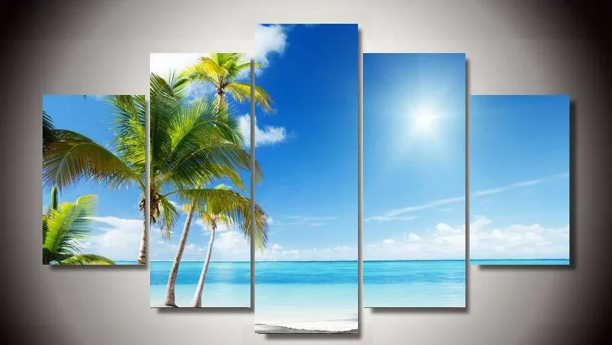 Новое поступление без рамки 5 шт. тропический пляж рай Холст Картина гостиная