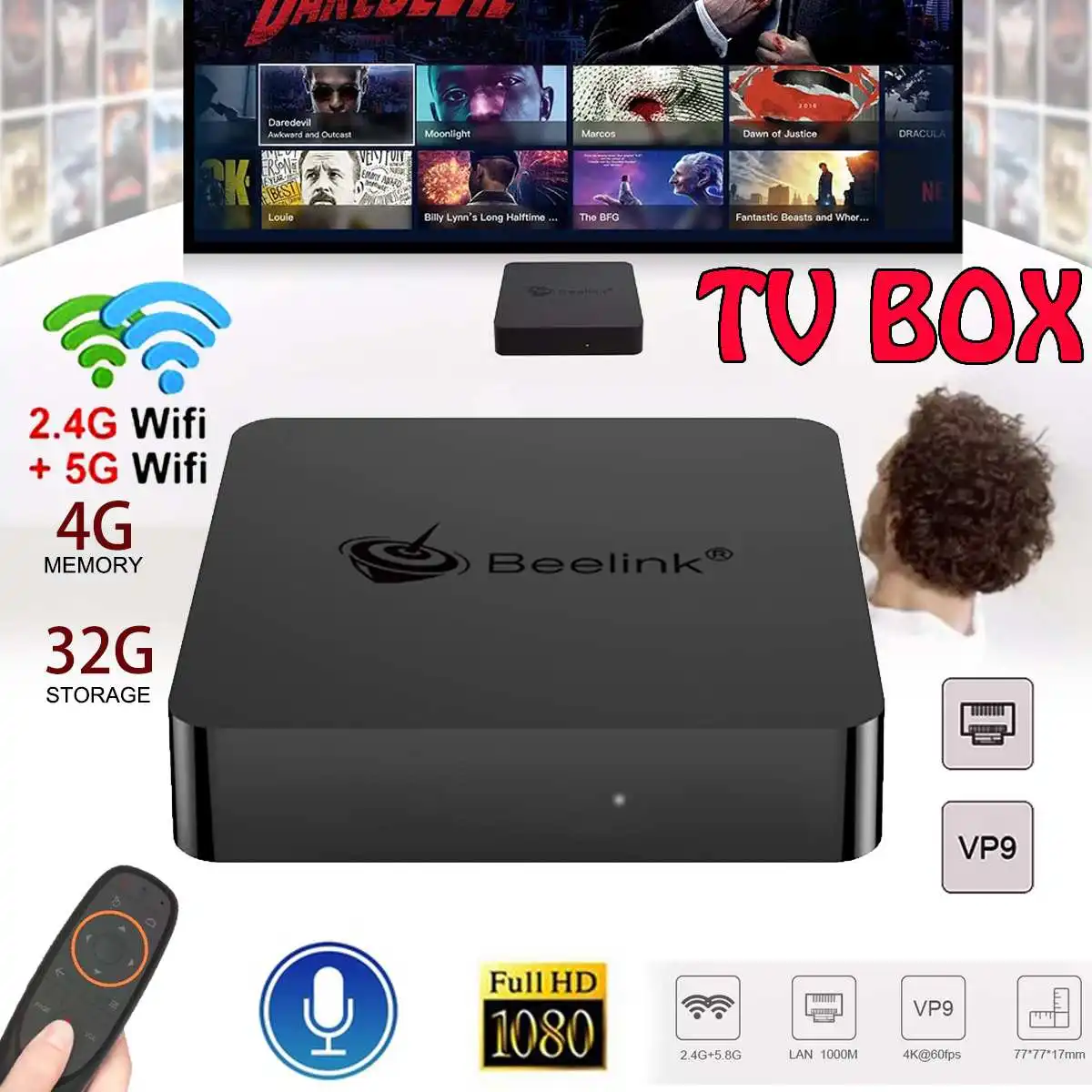 Beelink GT MINI A S905X2 4 Гб DDR4 32 ТВ приставка 5G WIFI bluetooth 0 Поддержка голосового