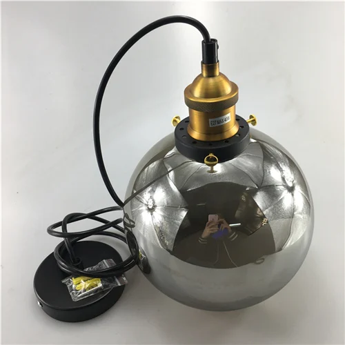 B Smoke grey Винтажные подвесные светильники стеклянные подвесные лампы Лофт промышленный подвесной светильник дымчато-серый Lamparas De Techo Colgante современный блеск кулон - Цвет корпуса: B Smoke grey